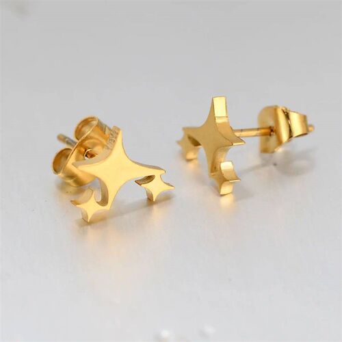 Vintage Exquisite Stainless Steel Leaf Butterfly Stud Earrin