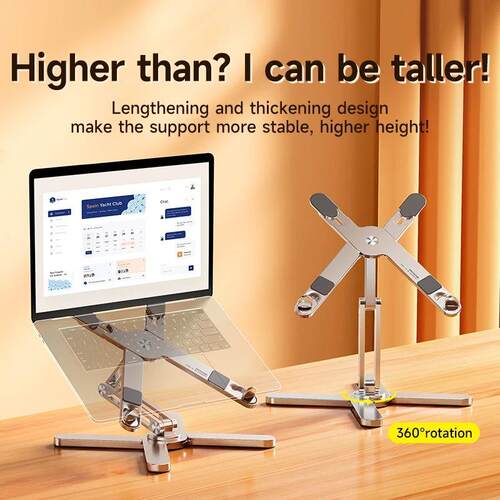 Foldable Laptop Stand 360Rotation Notebook Table Aluminum