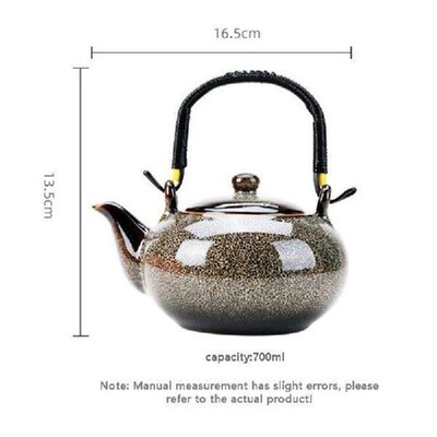 ENERGE SPRING Ceramic Teapot Large 700ML Home Handle Pot