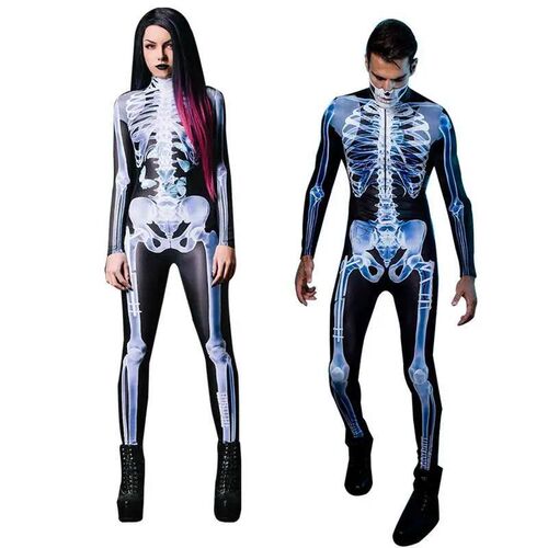 3D Skeleton Costumes Halloween Skeleton Outfit Cosplay Costu