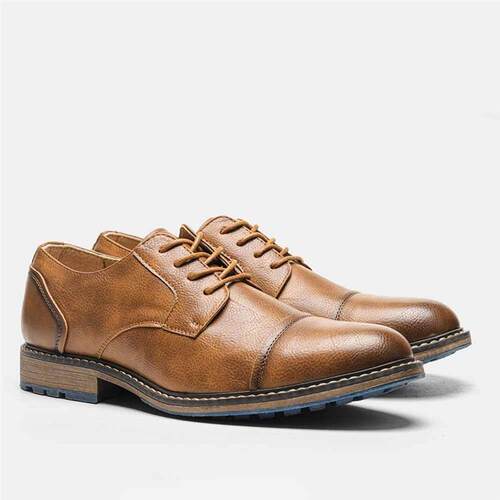 Mens Big Size Burnished Leather Dress Shoes 大尺码男士休闲