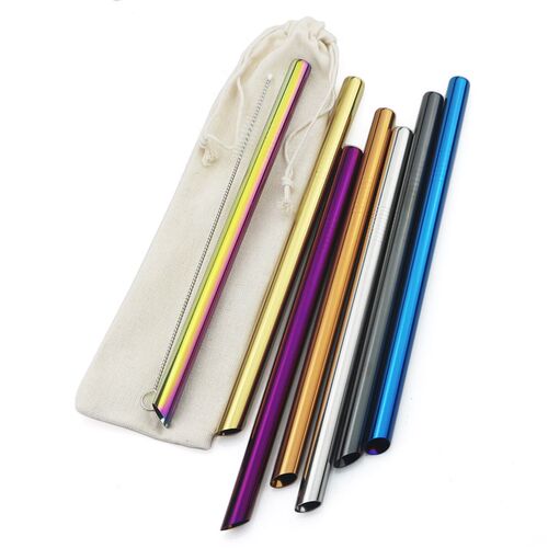 Metal Drinking Straw  Stainless Steel Colorful Straws Reusab