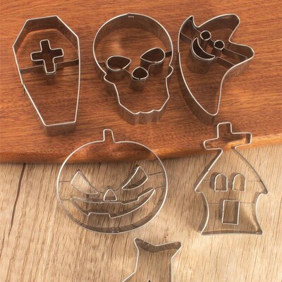 Halloween Cookie Cutters Stainless Steel Baking Molds Skull