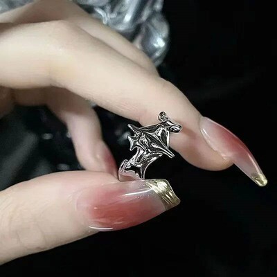 Silver Color Irregular Stars Rings Vintage Gothic Ring for