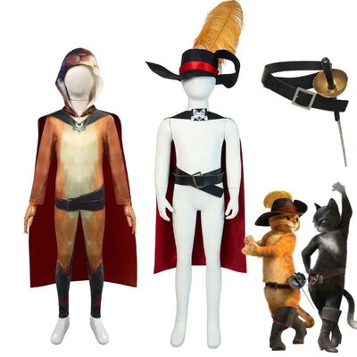 Puss in Boots Sword Cosplay Costume Cat Costume for Kids