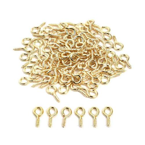 100pcs Mini Screw Eye Pin Eye Pin Eyelets Screw Hooks Thread