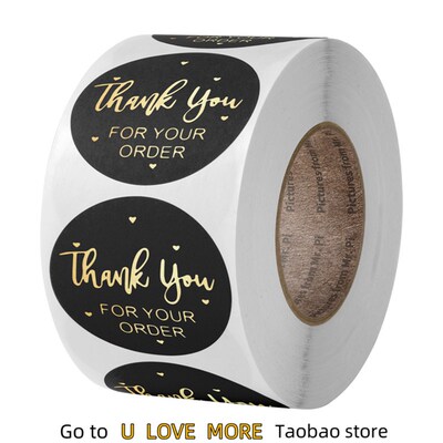 100/500 pcs Transparent Labels Thank You for Your Order 贴纸