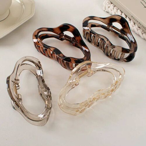 Irregular Hollow Out Hair Claws Clips Women Girls Tortoisesh