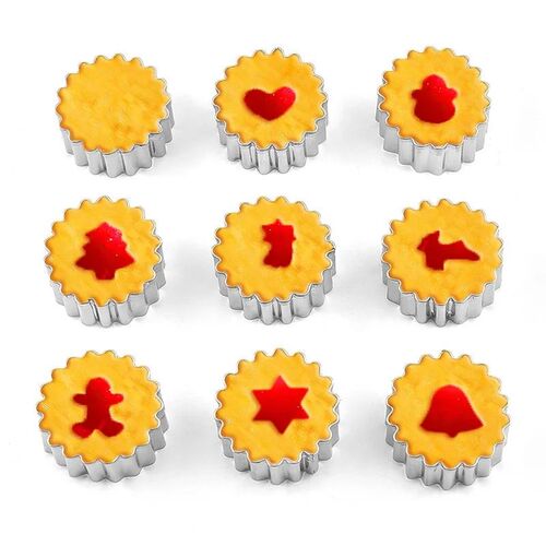 Metal Pastry Cookie Cutter Set Mini Merry Christmas Cookies