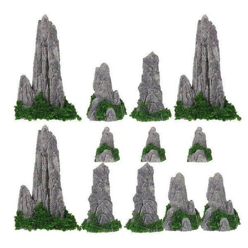 12 Pcs Micro Landscape Rockery Fish Tank Aquarium