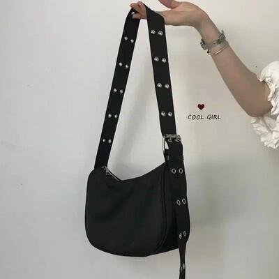 Women Armpit Bag New Nylon Bucket Fashion Solid Zipper SOFT