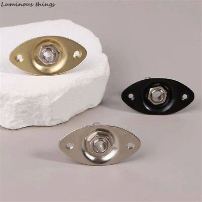 1Set Metal Concave Output Jack Plate Socket & Screws For