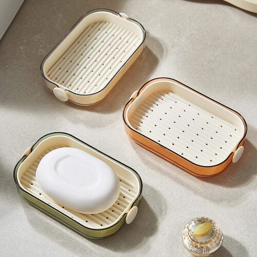 Same style light luxury soap box, large double-layer drain