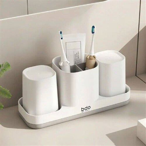 Stylish Toothbrush Holder Set With 2 Cups Compartment