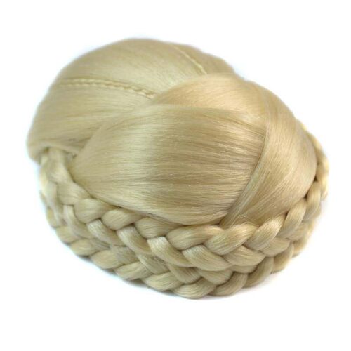 J-2-2 613# off white hair bun  wig hair bun  double braided