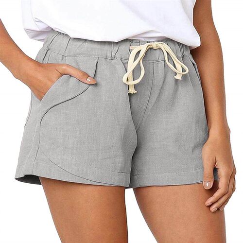 Women Summer Loose Shorts Casual Drawstring Elastic Waist So