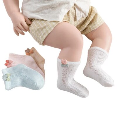 Newborn Baby Socks Cartoon Socks Cotton Thin Section Mesh So