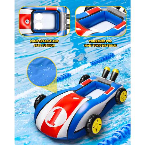 Inflatable Pool Float with Water Gun,Ride-On Swimming Toy fo