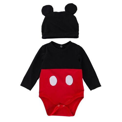 2024 Newborn Baby Dress Romper Princess Minnie Mickey Set Fo