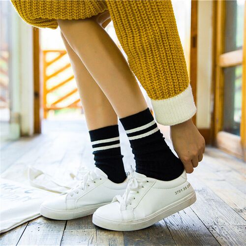 Funny Cute Japanese High School Girls Cotton Loose Striped C