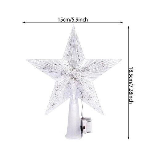 Christmas Tree Top Star Light LED Glowing Star Lamp Decorati