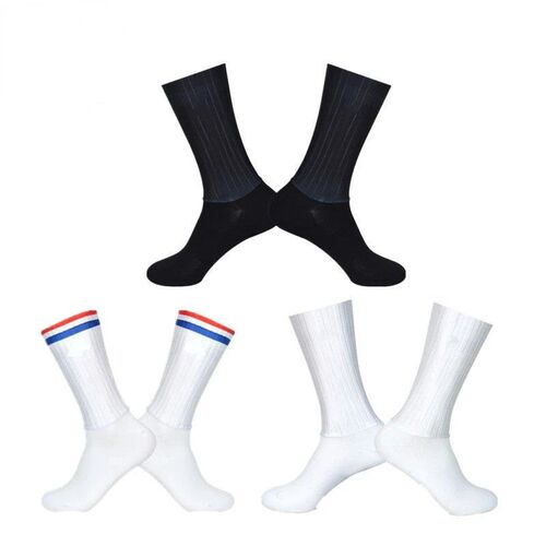 Anti Slip Silicone Summer Aero Socks Whiteline Cycling Socks