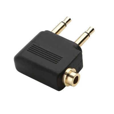 1-5Pcs Audio Adapter 3.5mm Plug Jack Airline Airplane Earpho