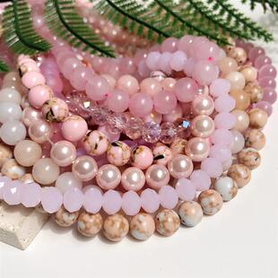 Natural Stones Rose Quartzs Pink Crystal Cat Eye Howlite Jad