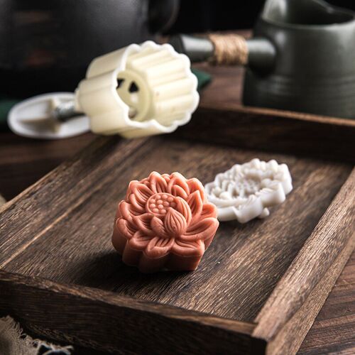 Plastic Mooncake Mold 125/150g 3D Lotus Stamp Cookie Cutter