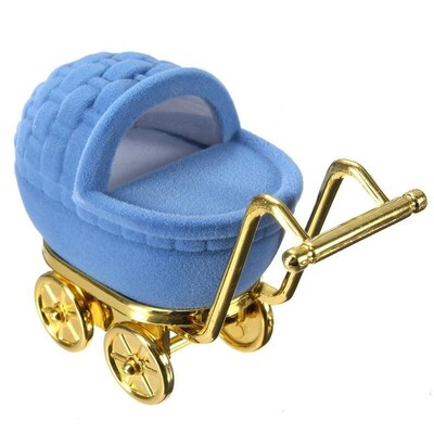 1Pcs New Velvet Stroller Ring Box Jewellery Organiser Case H