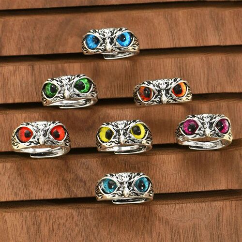Hot selling model personality retro demon Eye Owl ring openi