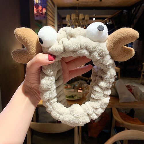Cute Bow Animal Ears Hairbands Soft Coral Fleece Headband Fo