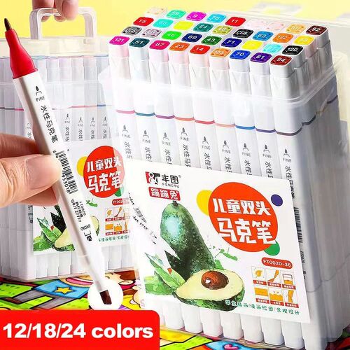 12/18/24/36/48 Highlighter Color Pen Double-Headed Color Mar