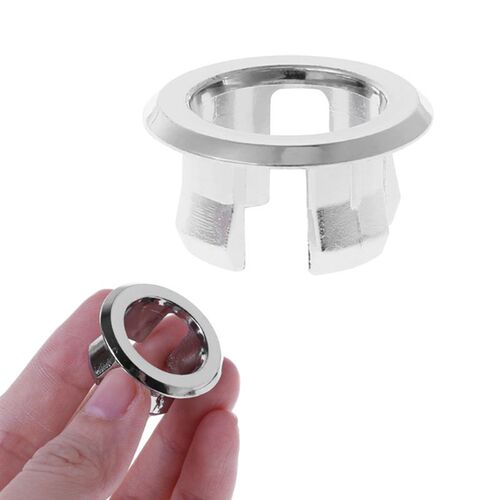 1PC Plastic Bathroom Basin Sink Overflow Ring Silver Insert