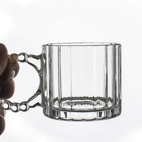 320ml bead circle big ear glass cup coffee mug