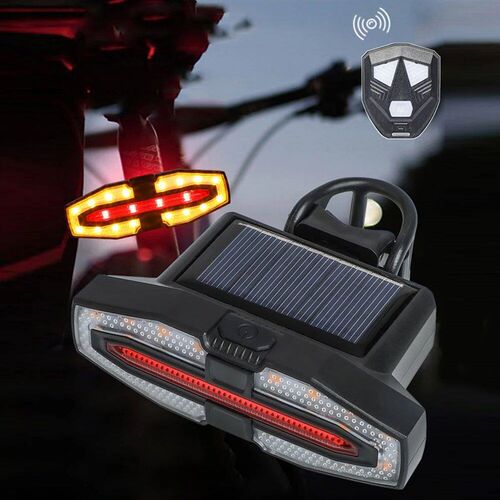 Solar LED Bicycle Turn Taillight with Turn Signals Portable