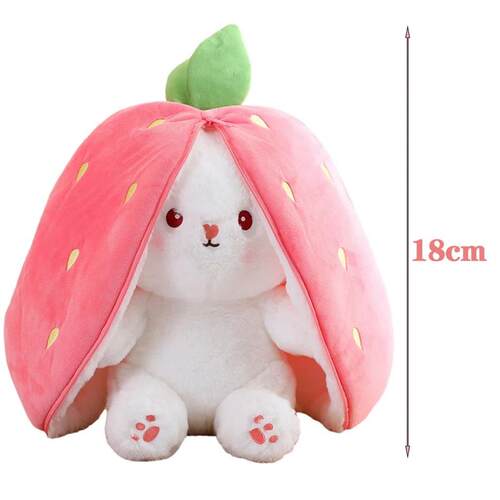 Random 1 Pcs 18cm Cute Stuffed Toys Strawberry Rabbit Radish