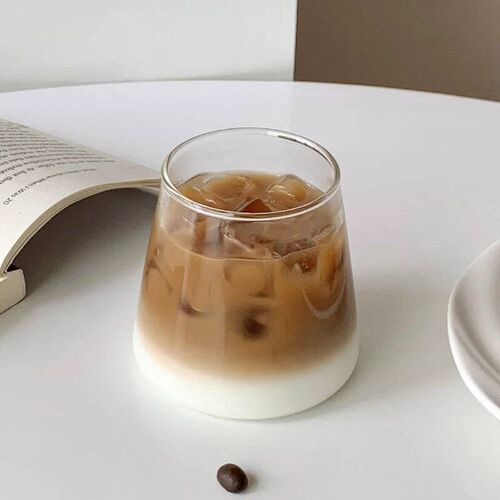 2/4pcs Glass Cup Cold Coffee Cups 300ml Drink Glass Cup Kitc