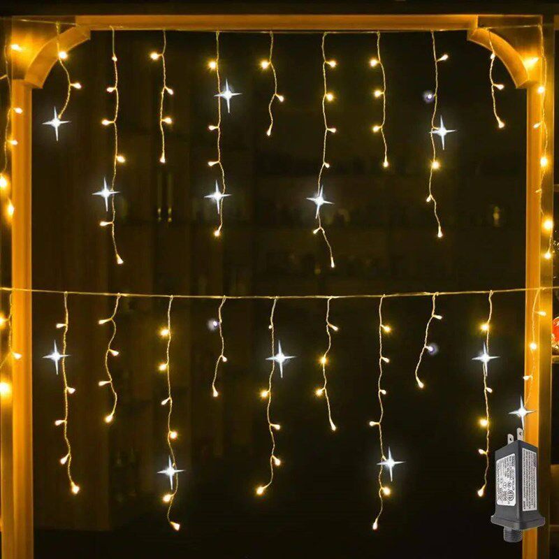 Christmas Festoon Led Icicle Curtain Lights Outdoor 4M(W)*0.