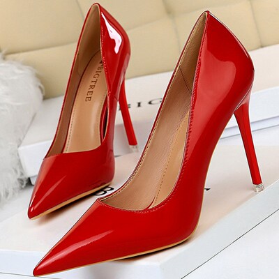 Shoes Patent Leather Shoes Woman Pumps High Heels Stiletto H