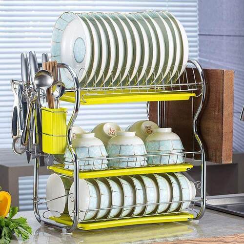 Kitchen shelving drying put dishes and dishes rack rack