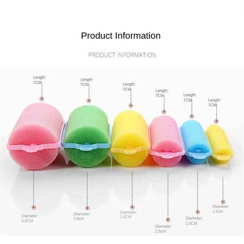 6-14pcs Soft Magic Sponge 6 Sizes Foam Hair Rollers DIY Hair