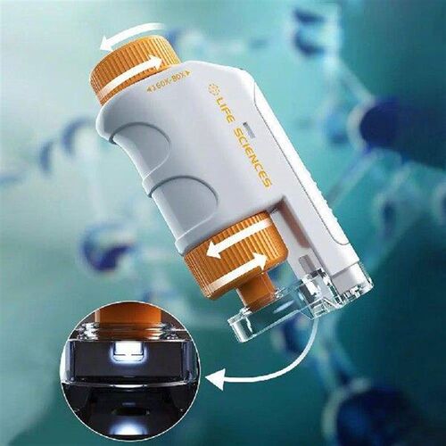 60-120X Mini Pocket Microscope Kit Boy Girl Exploring Gift