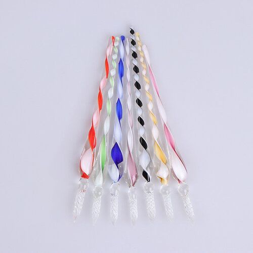 1pc Handmade Glass Lampwork Pen With 3D Flower Inside Crysta