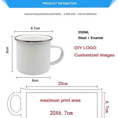 Custom Inage Enamel Coffee Mugs Family Photos Design Mug Cre