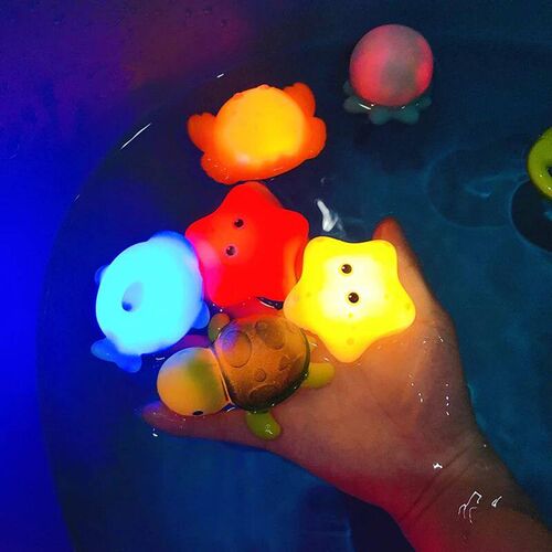 Soft Rubber Float Induction Luminous Frogs for Kids Baby Bat
