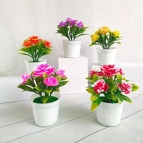 Artificial Potted Plant Bonsai Orange Pomegranate Fruit ree