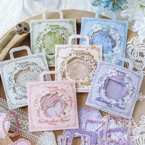 30pcs/pack Vintage Floral Lace paper Scrapbook Materials DIY