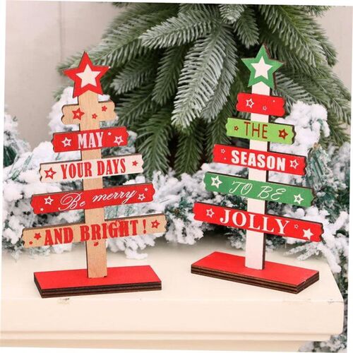 圣诞节Christmas tree decorations Wooden mini letter ornament