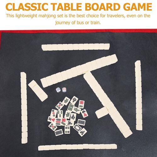 Mahjong Set Game Chinese Mini Portable Tiles Sets Travel Til